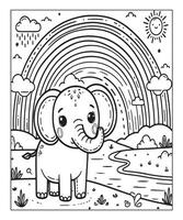 coloriage d'éléphant vecteur