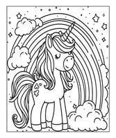 coloriage de licorne pour les enfants vecteur