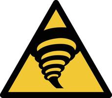 tornade zone iso avertissement symbole vecteur