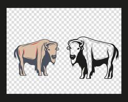 vache ancien logo ,un logo pour votre laisse ligne avec une vache et une vache. vecteur