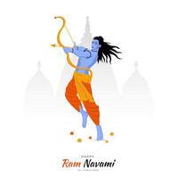 happy ram navami festival of india publication sur les réseaux sociaux vecteur