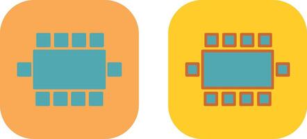 conférence pièce chaise icône vecteur
