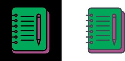 carnet et stylo icône vecteur