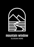 Montagne fenêtre idée logo conception vecteur