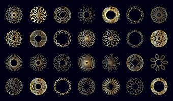 d'or spirographe cercles ensemble vecteur