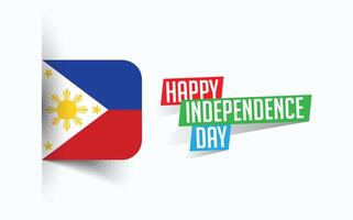 content indépendance journée de philippines illustration, nationale journée affiche, salutation modèle conception, eps la source fichier vecteur