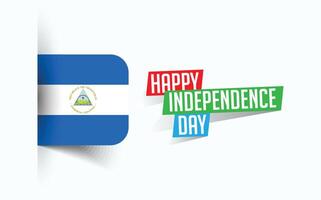 content indépendance journée de Nicaragua illustration, nationale journée affiche, salutation modèle conception, eps la source fichier vecteur