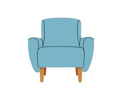 bleu fauteuil scandinave isolé sur blanc fondpour le intérieurs de pièces. illustration plat style vecteur