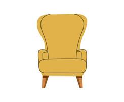 Jaune fauteuil scandinave isolé sur blanc fondpour le intérieurs de pièces. illustration plat style vecteur