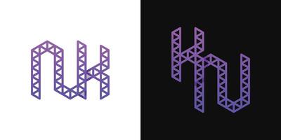des lettres kn et nk polygone logo, adapté pour affaires en relation à polygone avec kn ou nk initiales vecteur