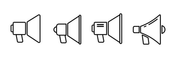 ensemble de décrit mégaphone Icônes. orateur symbole Icônes. illustration. vecteur