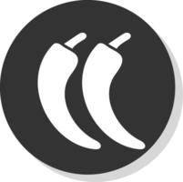 Chili glyphe gris cercle icône vecteur