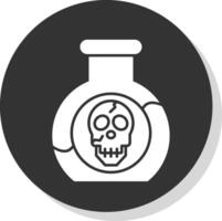 poison glyphe gris cercle icône vecteur