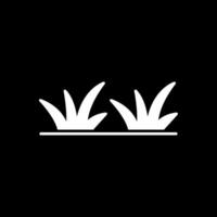 icône inversée de glyphe d'herbe vecteur