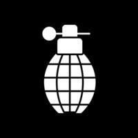 grenade glyphe inversé icône vecteur