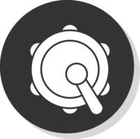 tambourin glyphe gris cercle icône vecteur