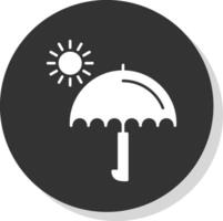 parapluie glyphe gris cercle icône vecteur