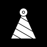 icône inversée de glyphe de chapeau de fête vecteur