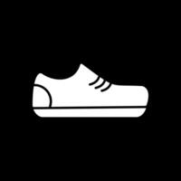 Gym des chaussures glyphe inversé icône vecteur