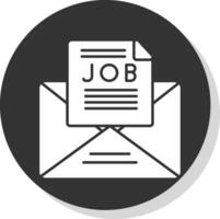 emploi offre glyphe gris cercle icône vecteur