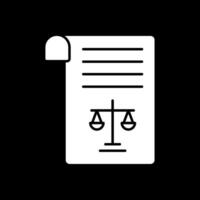 icône inversée de glyphe de document juridique vecteur