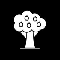fruit arbre glyphe inversé icône vecteur