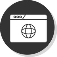 site Internet conception glyphe gris cercle icône vecteur