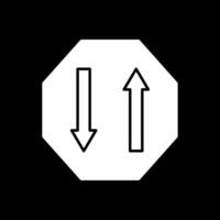 deux façon glyphe inversé icône vecteur