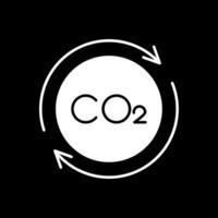 carbone cycle glyphe inversé icône vecteur