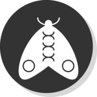 insecte glyphe gris cercle icône vecteur