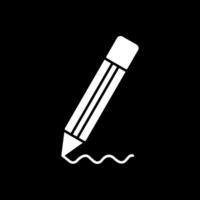 icône inversée de glyphe de crayon vecteur