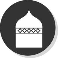 islamique architecture glyphe gris cercle icône vecteur