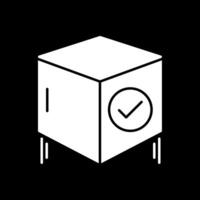 icône inversée de glyphe de boîte vecteur