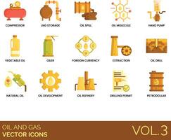 pétrole et gaz Icônes ensemble vecteur