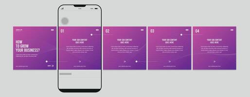 ensemble de carrousel poste, modifiable social médias carrousel poste, moderne et Créatif affaires carrousel Publier modèle vecteur