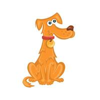 rouge marrant chien, animal. illustration dans dessin animé style vecteur