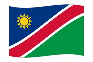 agitant drapeau de le pays namibie. illustration. vecteur