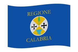 agitant drapeau de calabre région, administratif division de Italie. illustration. vecteur