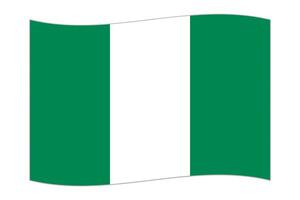 agitant drapeau de le pays Nigeria. illustration. vecteur