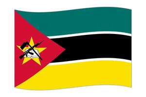 agitant drapeau de le pays mozambique. illustration. vecteur