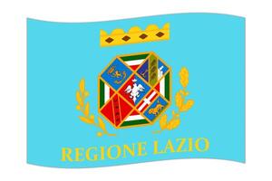 agitant drapeau de Lazio région, administratif division de Italie. illustration. vecteur