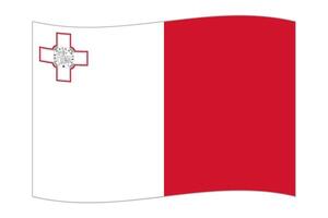 agitant drapeau de le pays Malte. illustration. vecteur