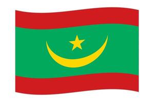 agitant drapeau de le pays mauritanie. illustration. vecteur