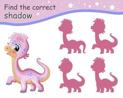 trouver correct ombre de rose dinosaure illustration vecteur