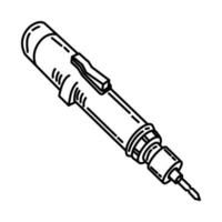 icône de tournevis électrique. doodle dessinés à la main ou style d'icône de contour vecteur