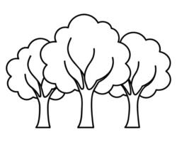 la nature des arbres contour vecteur
