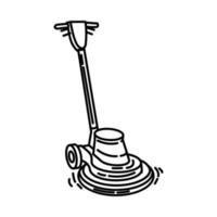 vecteur d'icône de polisseur de sol. doodle dessinés à la main ou style d'icône de contour