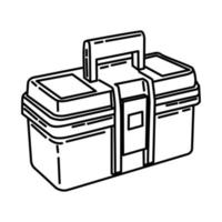 icône portable de boîte à outils. doodle dessinés à la main ou style d'icône de contour vecteur