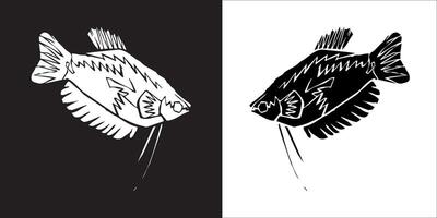 illustration graphique de poisson icône vecteur