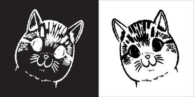 illustration graphique de chat visage icône vecteur